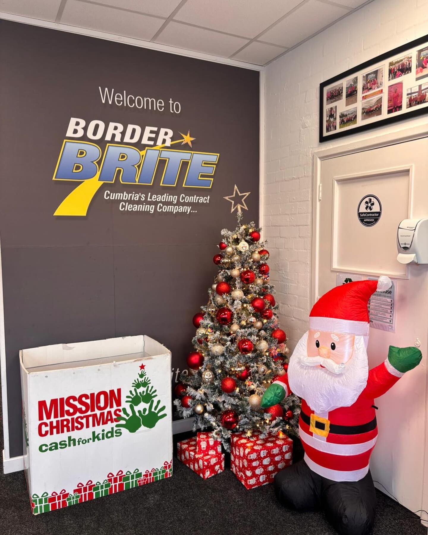 Sara collecting toy donations for Mission Christmas: Cash for Kids from Borderbrite team
